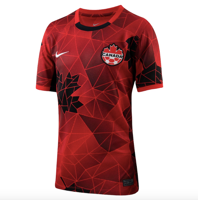 Nike Canada Women s National Team Soccer Home Jersey 2023 24 youth Red YL