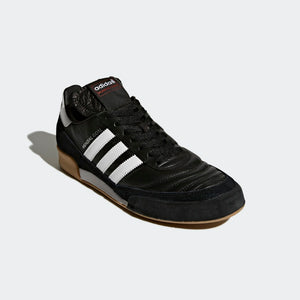 Side view of the adidas mundial goal indoor soccer shoe