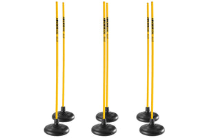 KwikGoal Premier Yellow Coaching Sticks, Rubber Base