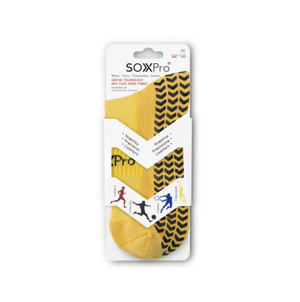 Photo de l'emballage des chaussettes grip crew de la marque italienne SOXPro
