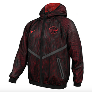 Canada Soccer Nike Anthem Mesh Dri-FIT Full-Zip Hooded Jacket - Black