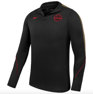 Canada Soccer Nike Strike Dri-FIT Quarter-Zip Long Sleeve Drill Top - Black