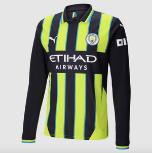 Manchester City Away Long Sleeve Soccer Jersey 24/25 - Adult