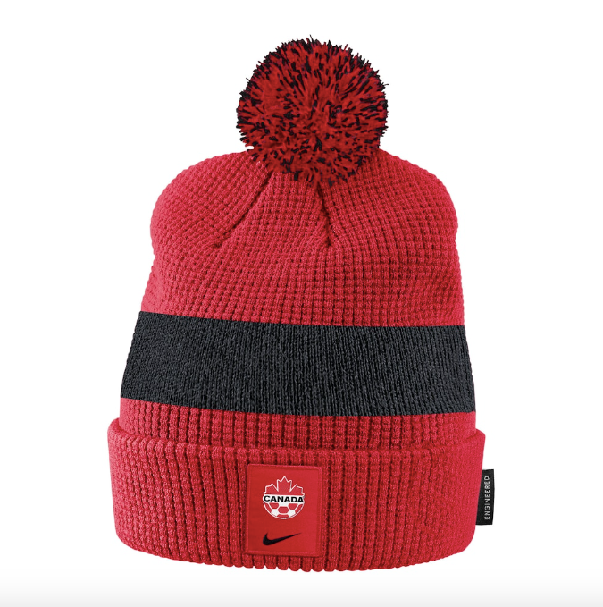 Men's Nike Red Canada Soccer - Cuffed Knit Hat with Pom