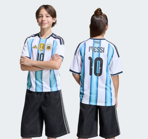 Argentina 26 Home Messi Kids Jersey