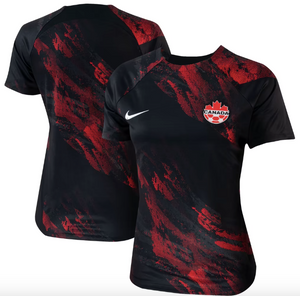 Women's Canada Pre-Match Soccer Jersey - Black/Red