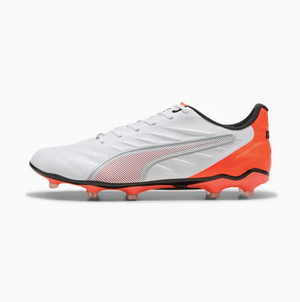 Puma King Pro FG Soccer Cleats - White/Orange