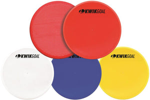 KwikGoal Flat Round Markers in Red, Blue, White & Yellow