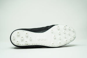 Akuna Cinquestelle Toro AG Soccer Cleat, Black & White, Buffalo Leather, 23 Conical Studs, Outsole View