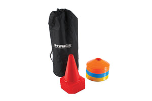KwikGoal Cone & Carry Pack, Black Bag, Small Cones, Orange Practice Cones
