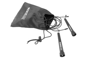 picture of jump rope cord with a black carry bag