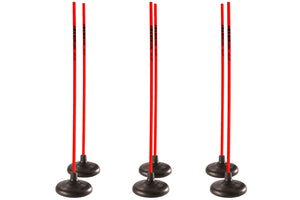 KwikGoal Premier Red Coaching Sticks, Rubber Base